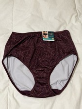 Vanity Fair Illumination Brief Panty Style 13109 Sz 8/XL Maroon Flora NWT