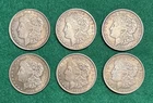 Vintage 1921 S Morgan Silver Dollar $1 coin lot of 6~San Francisco~circulated