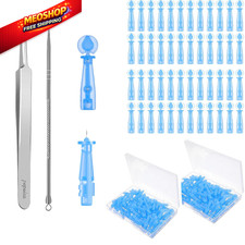 Sterile Needles for Pimples, 100PCS 1 Count Pack of 3 , Pink and Blue
