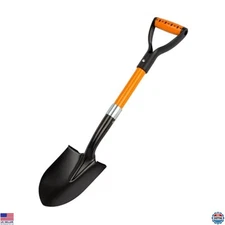 28" Round Shovel with D-Handle - Kids Metal Beach & Garden Tool, Fiberglass