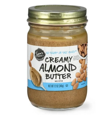 Sam's Choice Creamy Almond Butter, 12 oz..