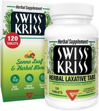 Swiss Kriss Herbal Laxative Tablets, Gentle & Natural Laxatives for Constipation