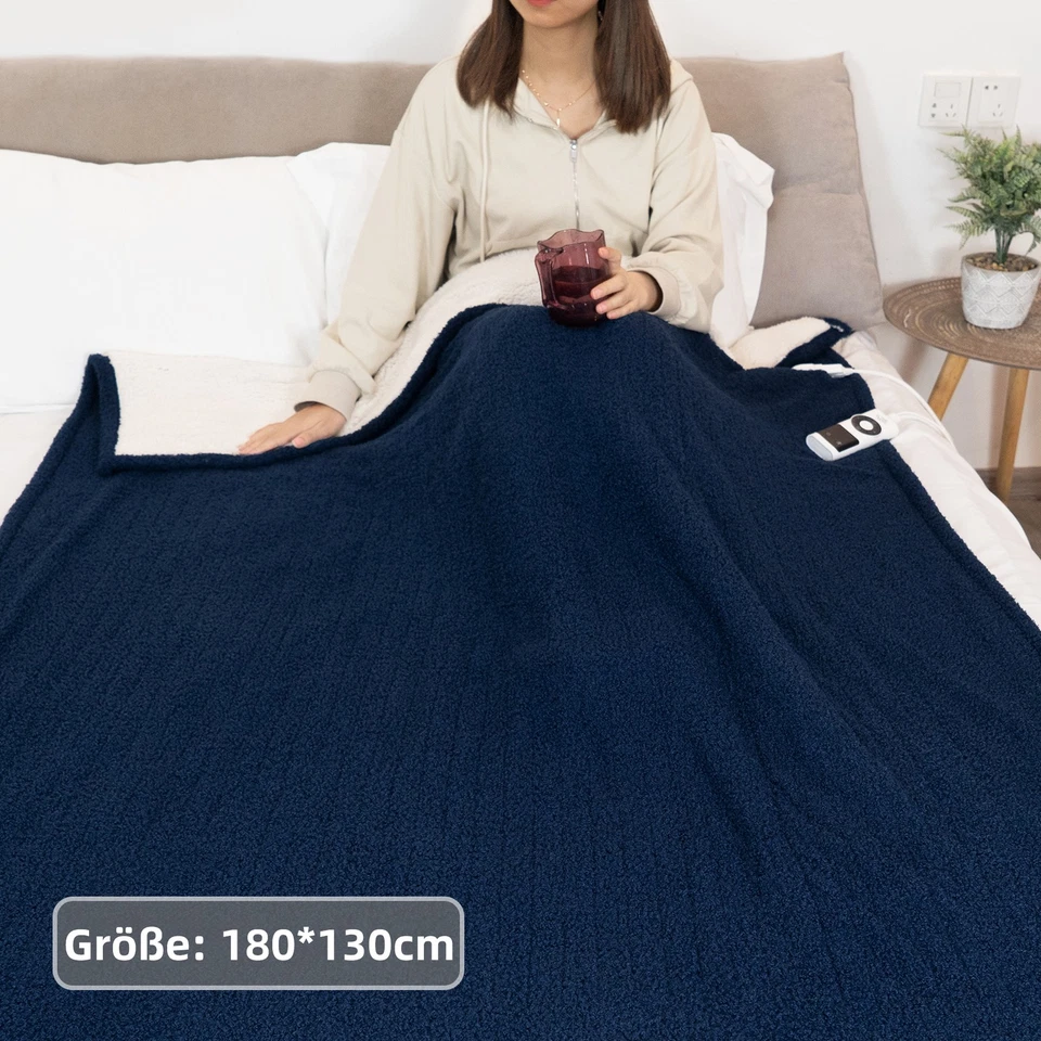 TOPS Heizdecke Wärmedecke Bettdecke 180x130cm 1-12 Stunden Auto-off Timer Sherpa - Bild 2 von 4
