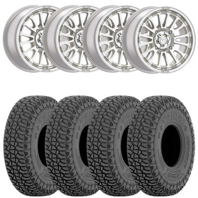 Valor Offroad Raw Machined Tango 15x7 V14 UTV Wheel & Tire Kit-5x4.5 BoltPattern