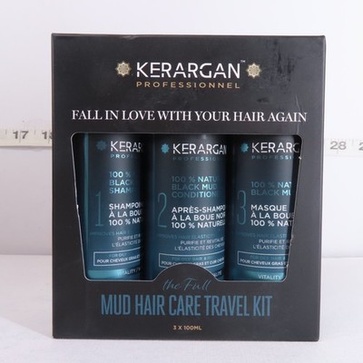KERARGAN DEAD SEA MUD REVITALIZING TRAVEL KIT 3X3.4OZ OILY HAIR & SCALP CARE