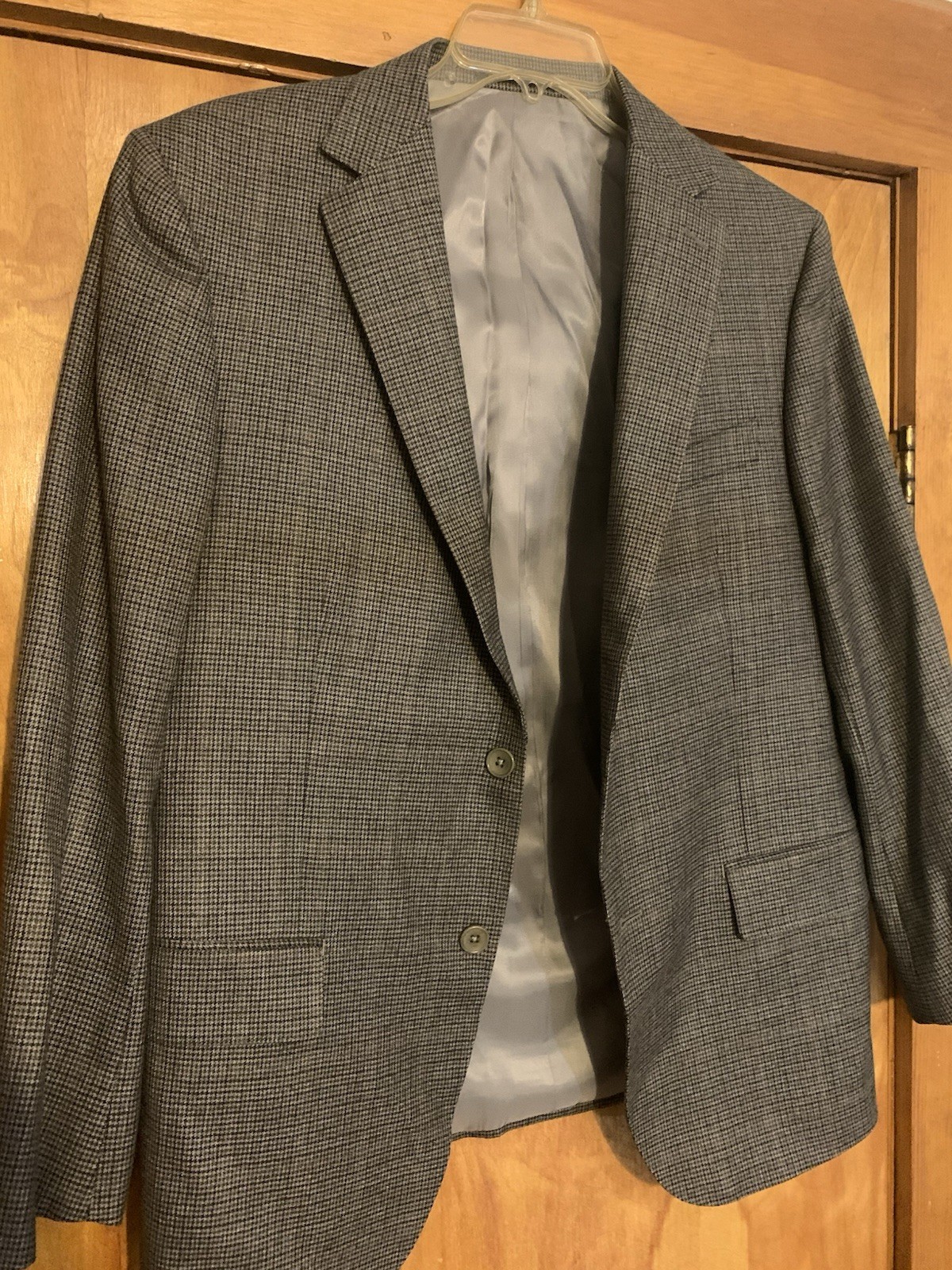 Paul Betenly Blazer Mens 40S Gray Plaid Wool Lanificio Filarte