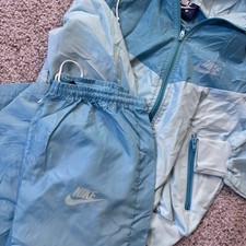 Vintage 80s 90s Nike Windbreaker Track Suit Jogging Blue Tag S Jacket Pants Set