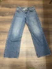 Levi s Jeans Women s 27 Blue 100 Cotton Denim Wide Leg Relaxed Fit MNM111