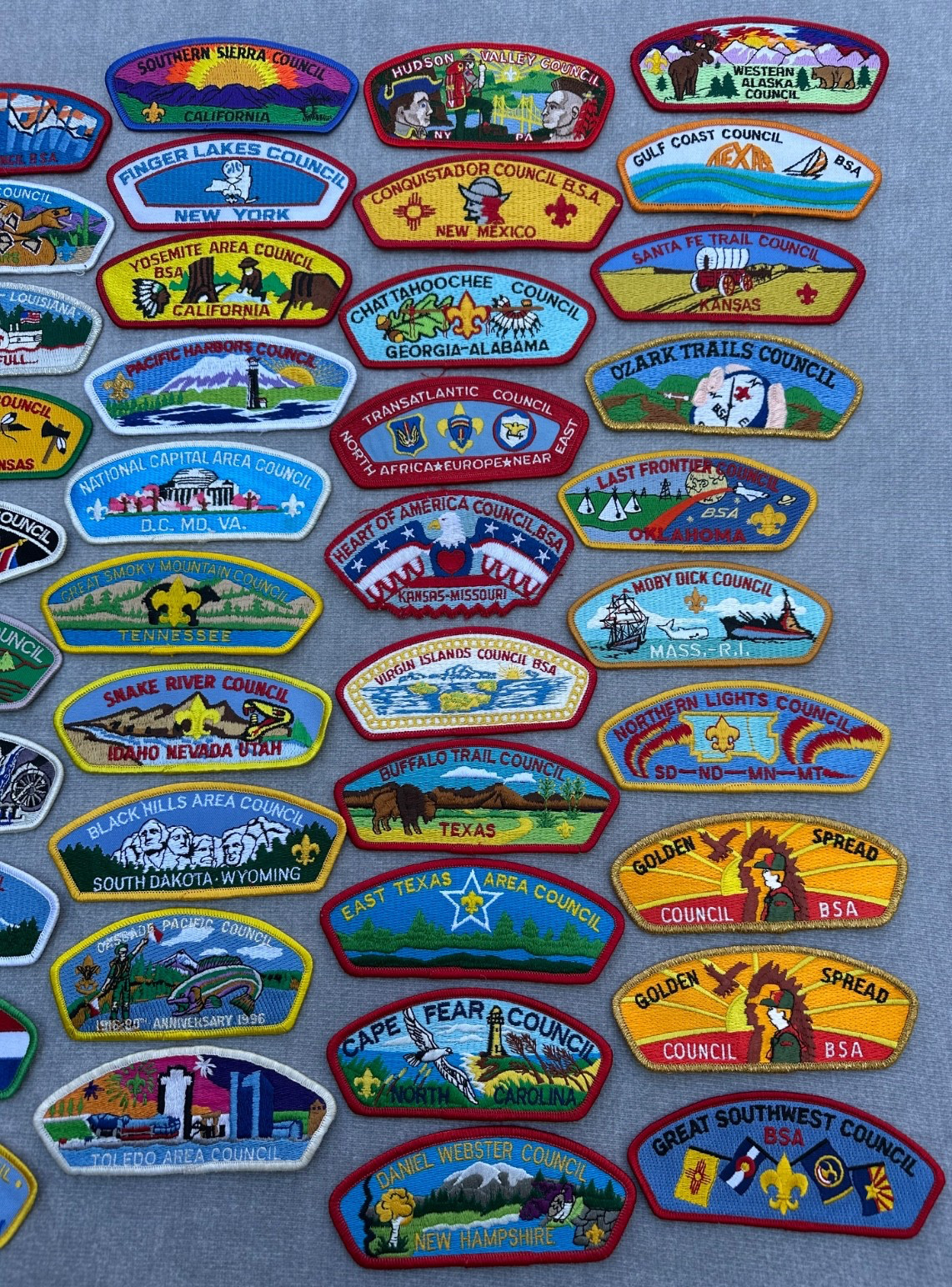 Vintage Lot of 58 Boy Scout Council Patches-BSA-CSP-Scouting Lot-NOS-Collectors!