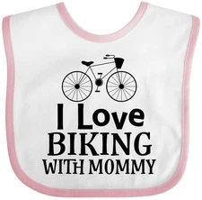 Inktastic Biking With Mommy Bicycle Baby Bib Bicycling Mom Childs Exercise Gift