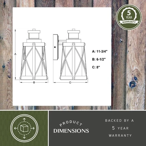 Vaxcel Lighting T0632 Harwood 12" Tall Outdoor Wall Sconce - Oxidized Iron / - Picture 10 of 12