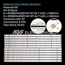 KIT 12 BARRE STRIP LED TV POLAROID 0D55D14L0ZC14F-07 0D55D14R0ZC14F-07