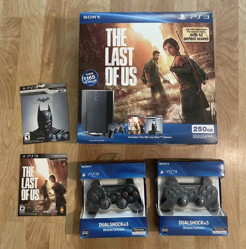 SONY PlayStation 3 PS3 250GB Last of US Bundle Super Slim Console, 2 Controllers