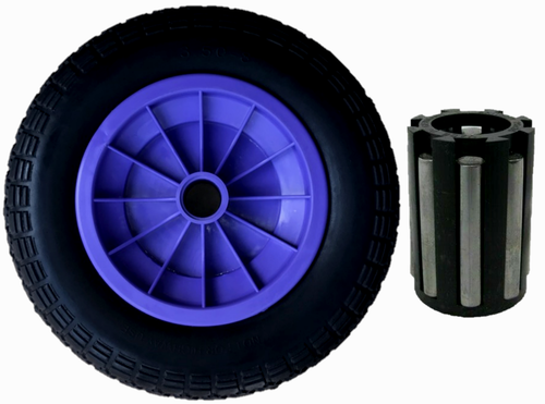 14 Inch 3.50-8 PU Puncture Proof Solid Tyre & Wheel 14'' PU Garden Trolley Green