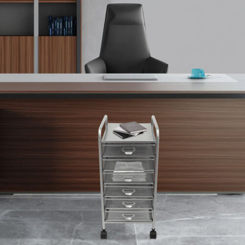 6 Layers Offices Rolling File Cabinet Kitchen Utilities Cart Storage Organizer