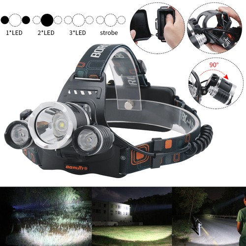 BORUiT LED Head Torch Headlamp Rechargeable Lamp Light Headlight Flashlight AU - Picture 20 of 64