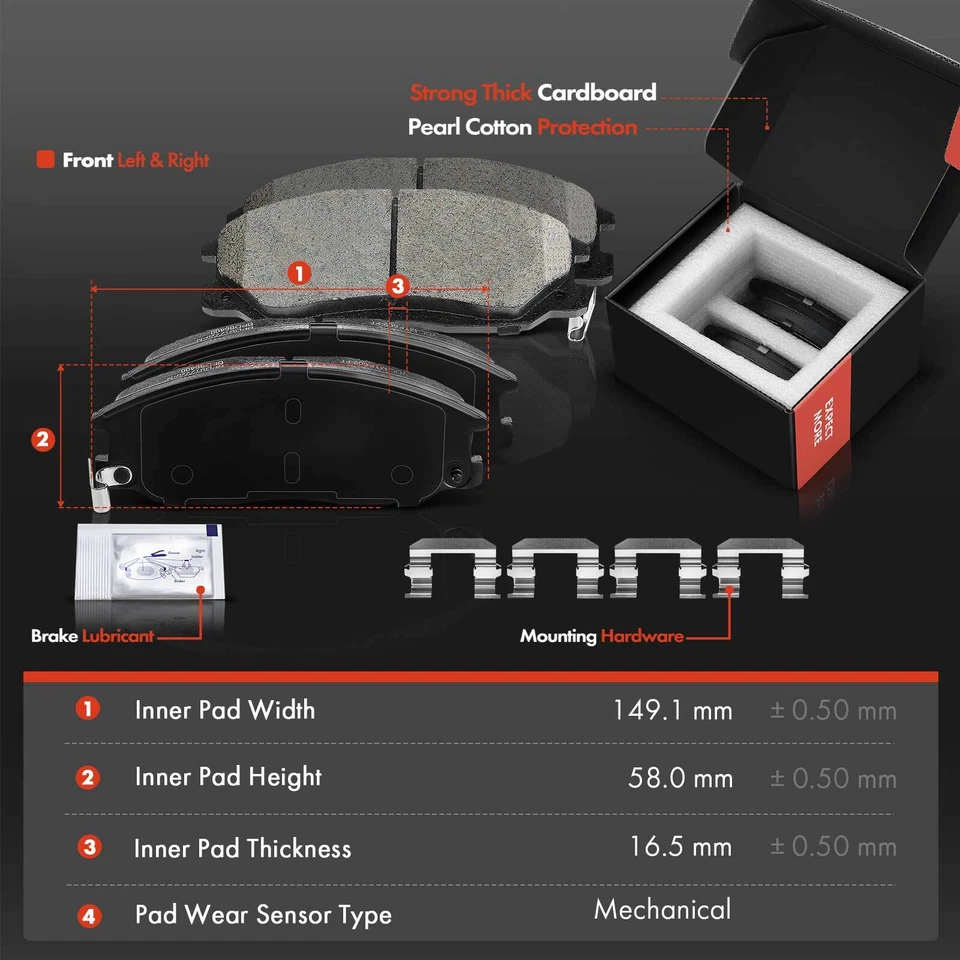 Rotores de freno de disco delanteros y pastillas de freno de cerámica para Kia Sorento 2007 2008 2009 Foto 3 de 4