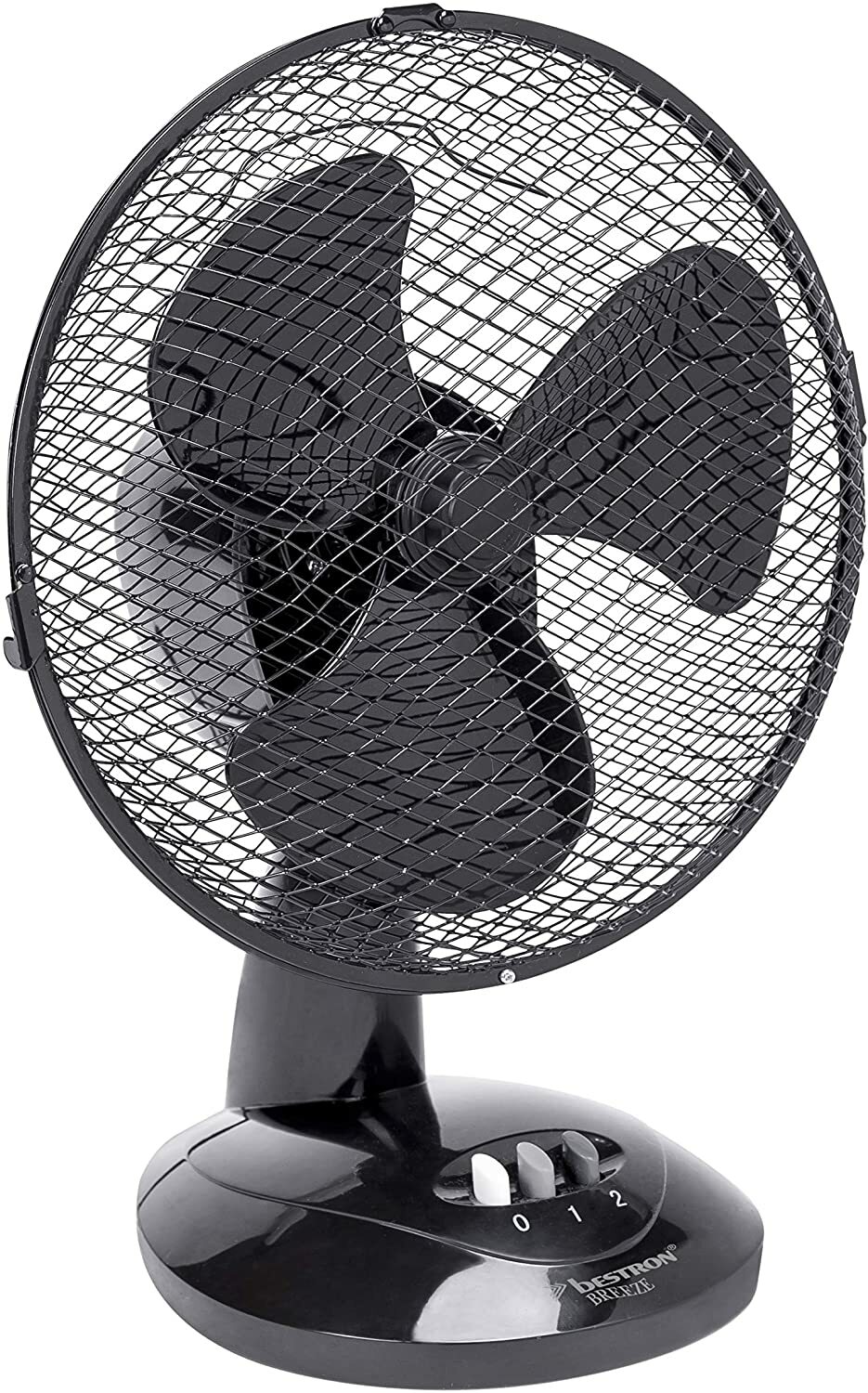 Ventilateur de table noir 30W de 35,5 cm avec oscillation automatique