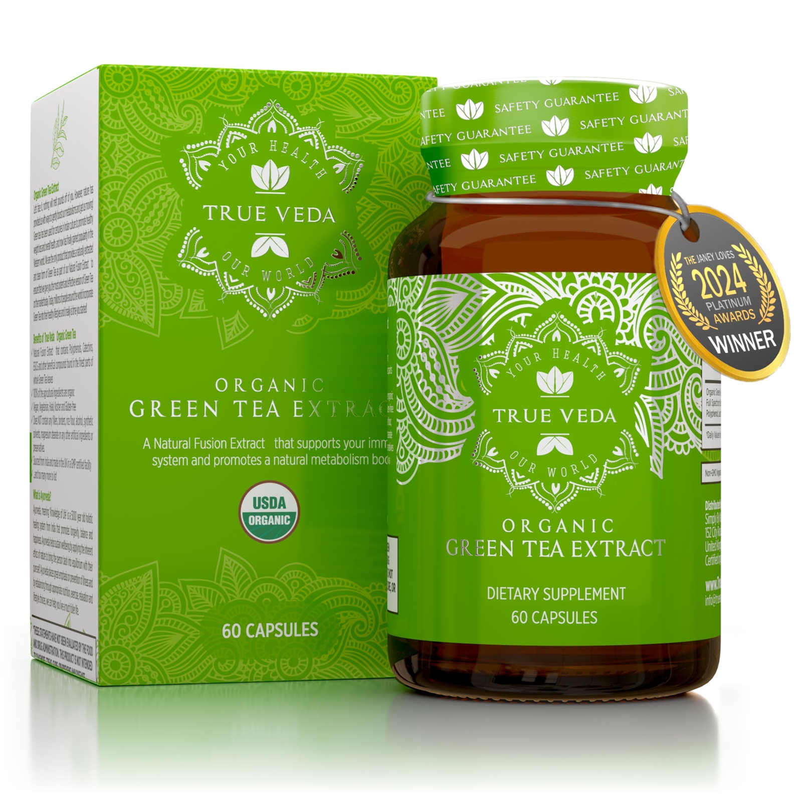 Organic Green Tea Extract Capsules – USDA Organic Certified | 60 Green Tea Ca...