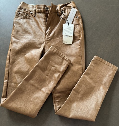 A loves A Girls jeans High Rise Coated Ankle Skinny Jeans Pants camel size 12 - Picture 4 of 12