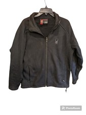 Spyder Black Core Waffle Heavy Men s Zip Flee...
