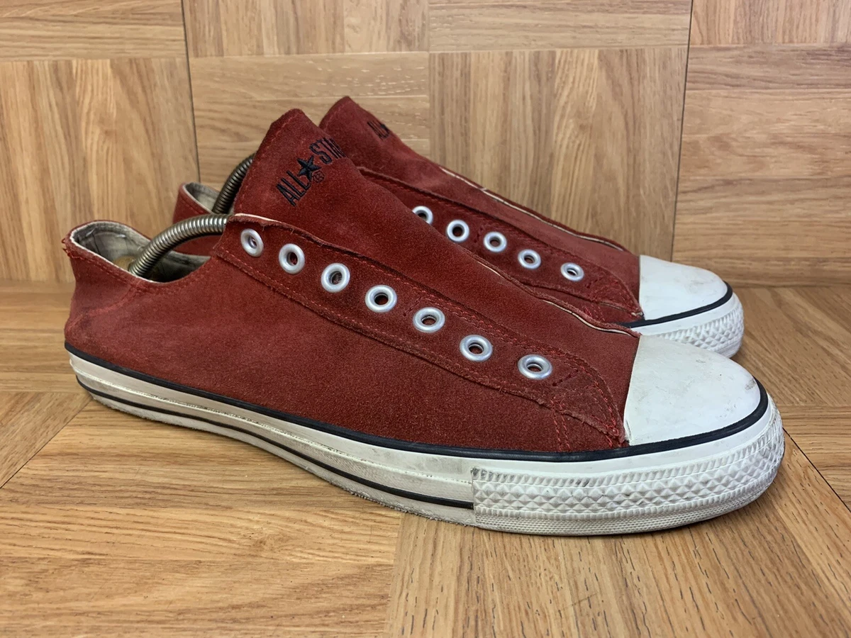 RARE🔥 Converse John Varvatos Vintage Red Suede Leather Slip Shoes Sz 10.5 | eBay