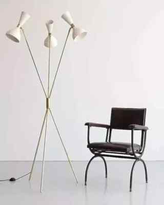 1950 Italian Style 3 Arms Floor Light Mid Century Brass Sputnik Floor Light Fixt