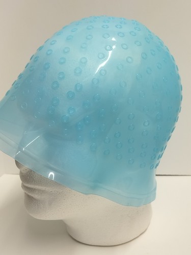 Silicone Hair Styling Coloring Cap + Hook Needle Color Dye Highlighting Dyeing. - Picture 2 of 8