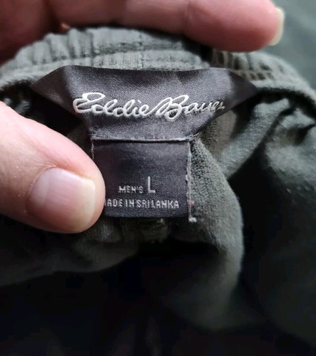 Pantalones Cortos de Pana Eddie Bauer Para Hombres Entrepierna Grande 8" Verde Cinturón Solapa Bolsillo Logo - Imagen 5 de 7