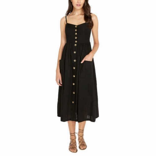 Buffalo Damen Kleid mit verstellbaren Trägern Leinenmischung 4 - Bild 2 von 6