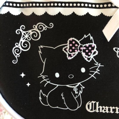 Charmmy Kitty 2006 Pouch Black Hello Kitty Rose Ribbon Sanrio