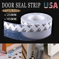 Door Seal Strip Weather Stripping Self Adhesive Bottom Sweep Stopper Rubber Lot
