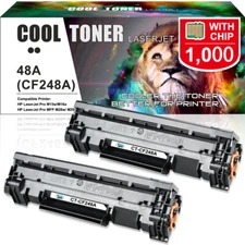2× Toner Compatible with HP 48A CF248A LaserJet Pro M15w M16a MFP M28w M29w M28a