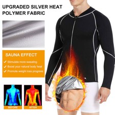 Sauna Suit for Men Sweat Sauna Jacket Shirts Gym Workout Sweat Suits