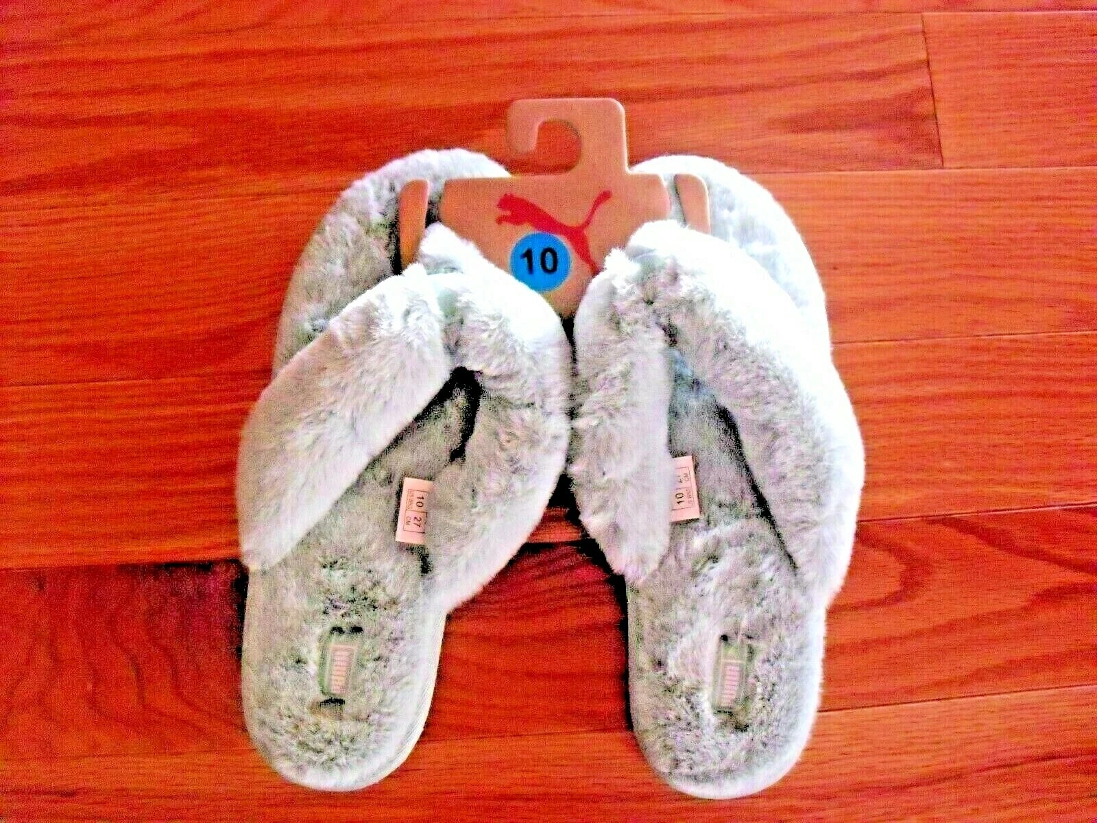 Nuovi con etichette** Sandali in pelliccia da donna Puma salvia verde lanugine soffici infradito**taglia 10