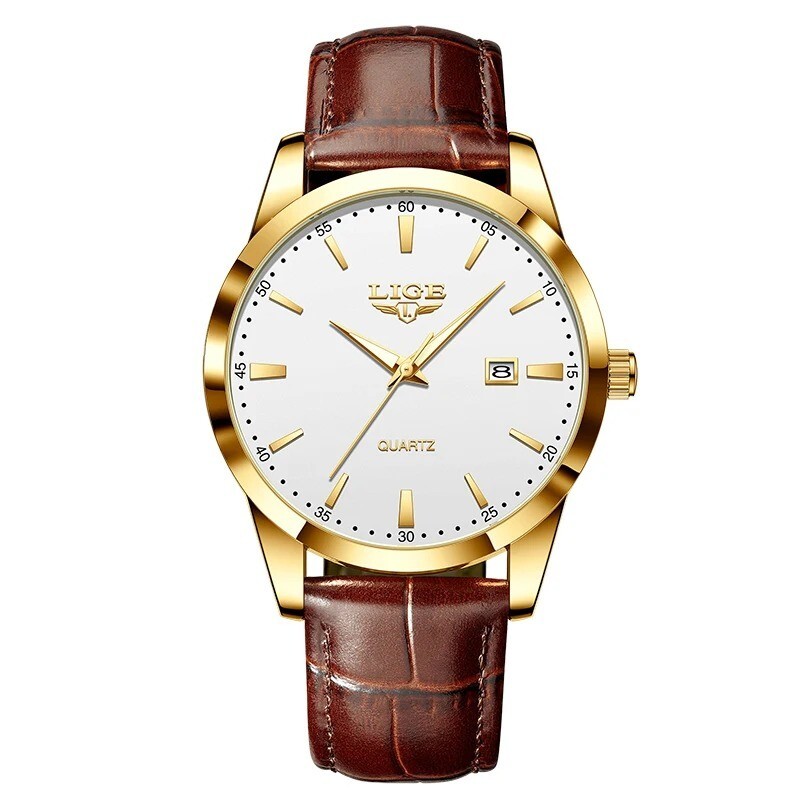 Men's Business Casual Waterproof Luminous Leather Watch