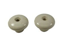 H63 - Lot of 6 White Porcelain Drawer, Cabinet, Pulls, Knobs, Vintage