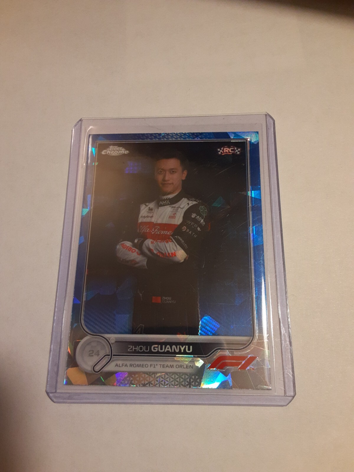2022 Topps Chrome Sapphire Formula 1 F1 #65 Zhou Guanyu RC Rookie Portrait (b)