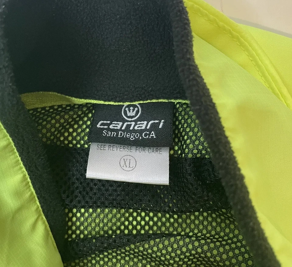 Chaqueta con cremallera Canari Cycling para hombre talla XL ligera amarilla neón Foto 4 de 4