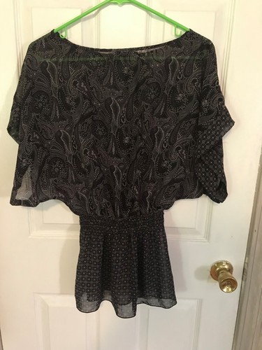 MILEY CYRUS PURPLE PAISLEY SHIRT SIZE M - Picture 4 of 4