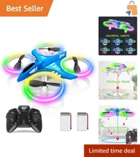Beginner-Friendly 4.9-Inch Drone with LED Lights - Safe for Kids & Adults