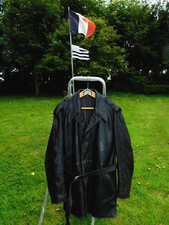 BELLE ANCIENNE VESTE CUIR GENDARMERIE / MOTOCYCLISTE / BONNE TAILLE