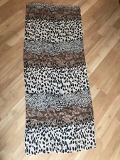Pre-Owned Women’s Brown & Black Animal Print 68” x 28” Scarf / Head Wrap