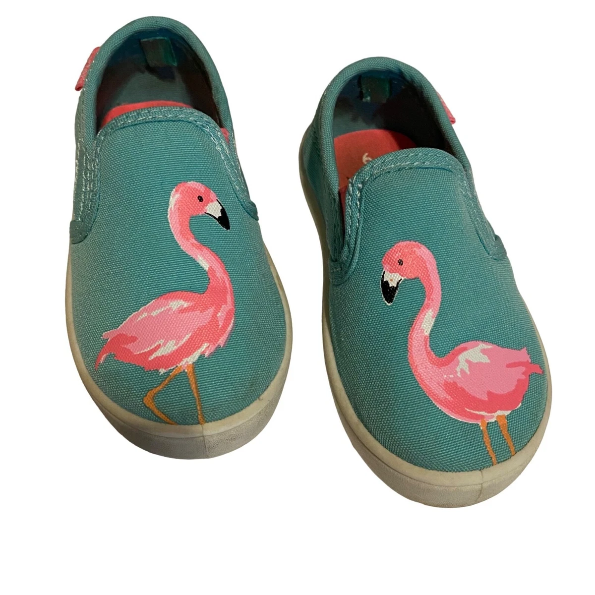 Carter s Toddler Little Girl Teal Flamingo Bird Slip On Sneakers