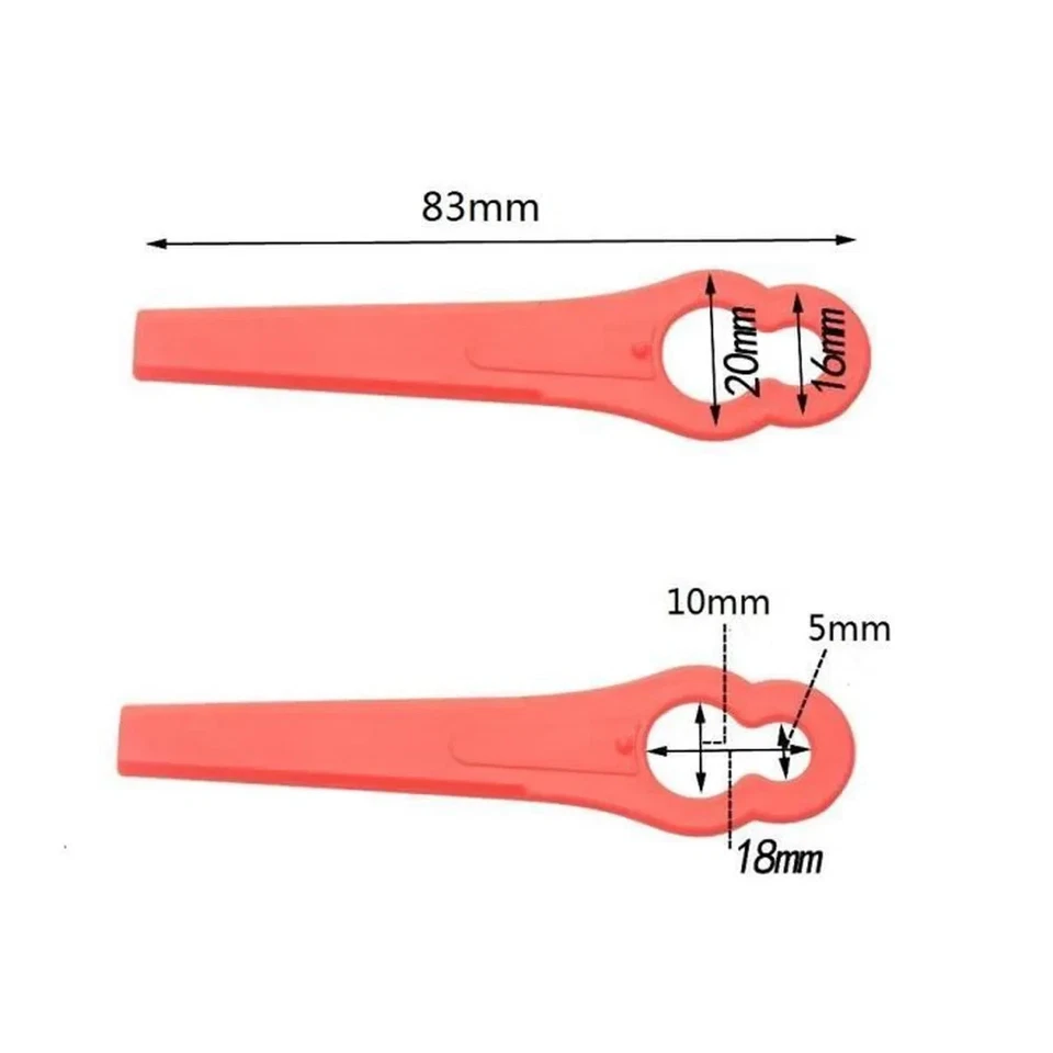 100 Lames Plastique Coupe Bordure Florabest LIDL Gros Trou 10mm Petit Trou 5mm - Photo 2/4