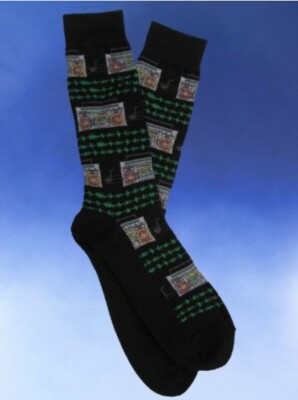 Pump up the Jam Boombox Boom Box 80s Retro Socks Men's NWT Novelty Socks