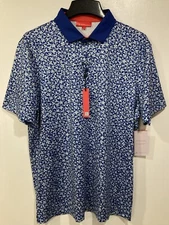 Redvanly Brewer Polo Golf Shirt Mazarine Blue Floral Men’s XL PUREpoly NWT