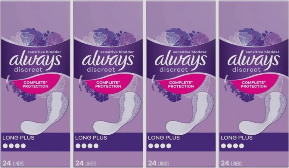 Always discreet Long Plus dünn Slipeinlagen Inkontinenz Blasenschwäche 96 Binden