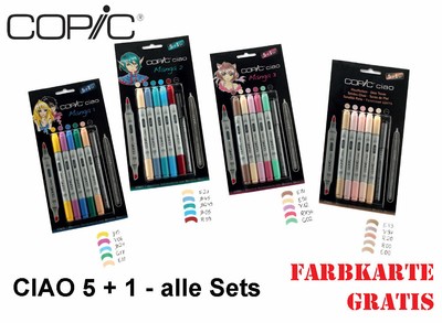 COPIC ciao Set 5+1 - Layoutmarker - ALLE Sets + Farbkarte GRATIS