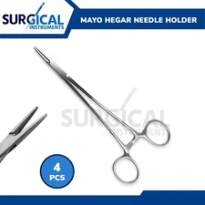 4 Pcs Mayo Hegar Needle Holder 5.5" Set Surgical Dental Instruments German Grade